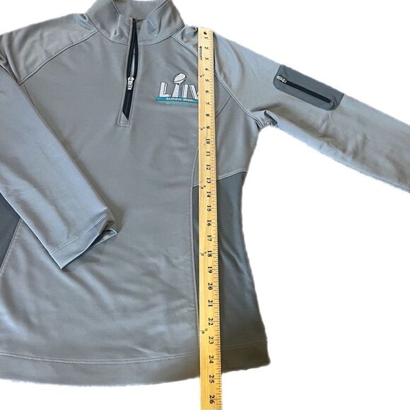 Super Bowl 2020 Grey 1/4 Zip Pullover Shirt. Cutter and Buck DryTec. Sz M. EUC!! - Picture 7 of 12